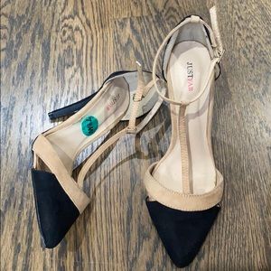 Cute nude and black heels